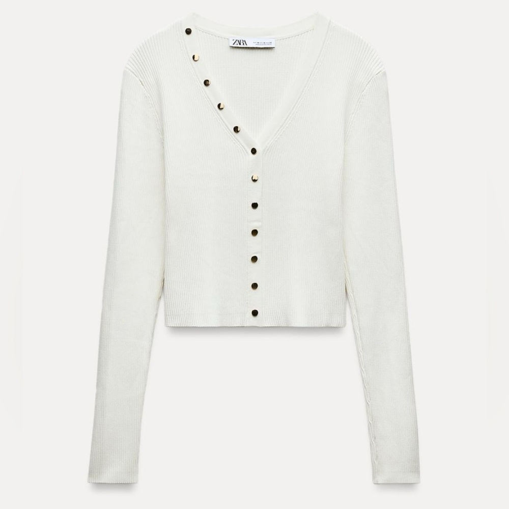 BNWOT Zara Knit Sweater with Metallic Accents